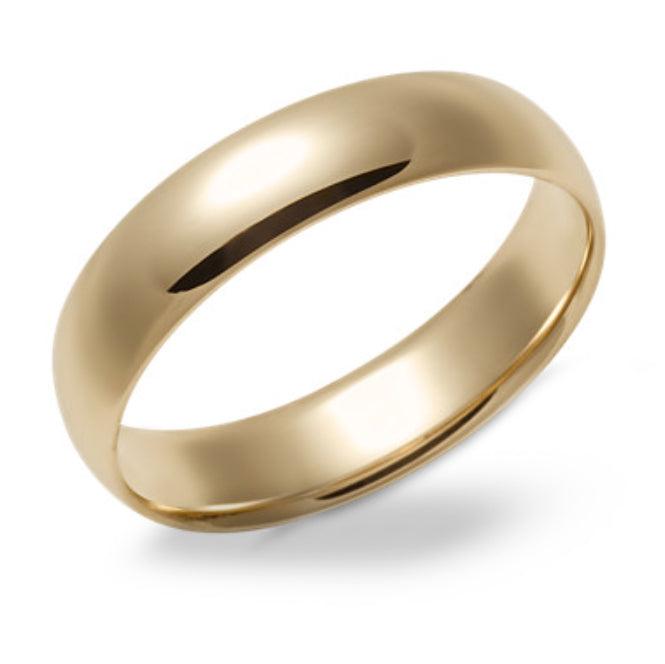 Comfort Fit Wedding Band 14K Yellow Gold Ring 5.0 mm - Thenetjeweler