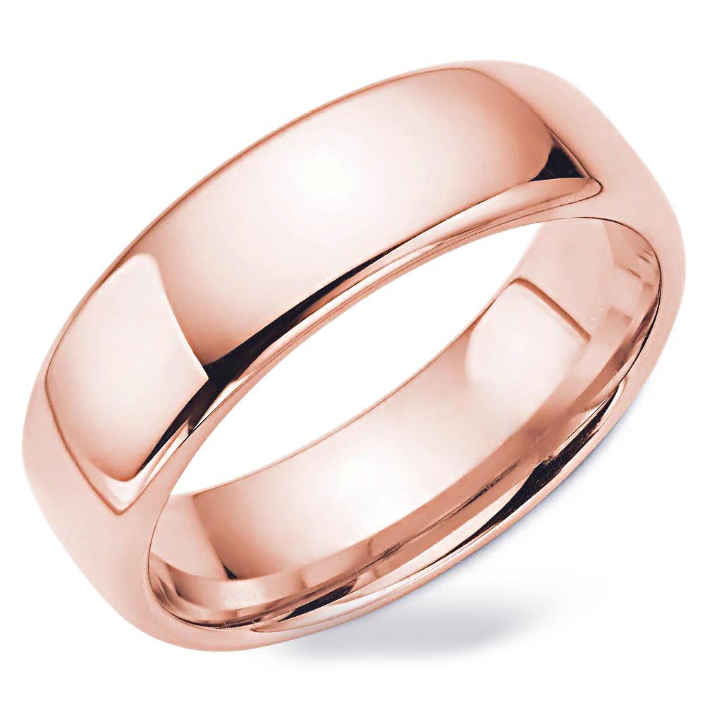 Traditional Men's Wedding ring 14K Pink Gold Band 7.0 mm - Thenetjeweler