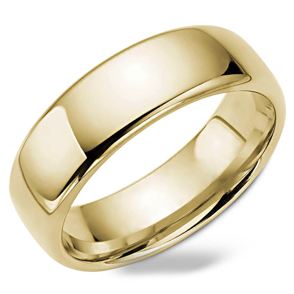 Traditional Men's Wedding Ring 14K Yellow Gold Band 7.0 mm - Thenetjeweler