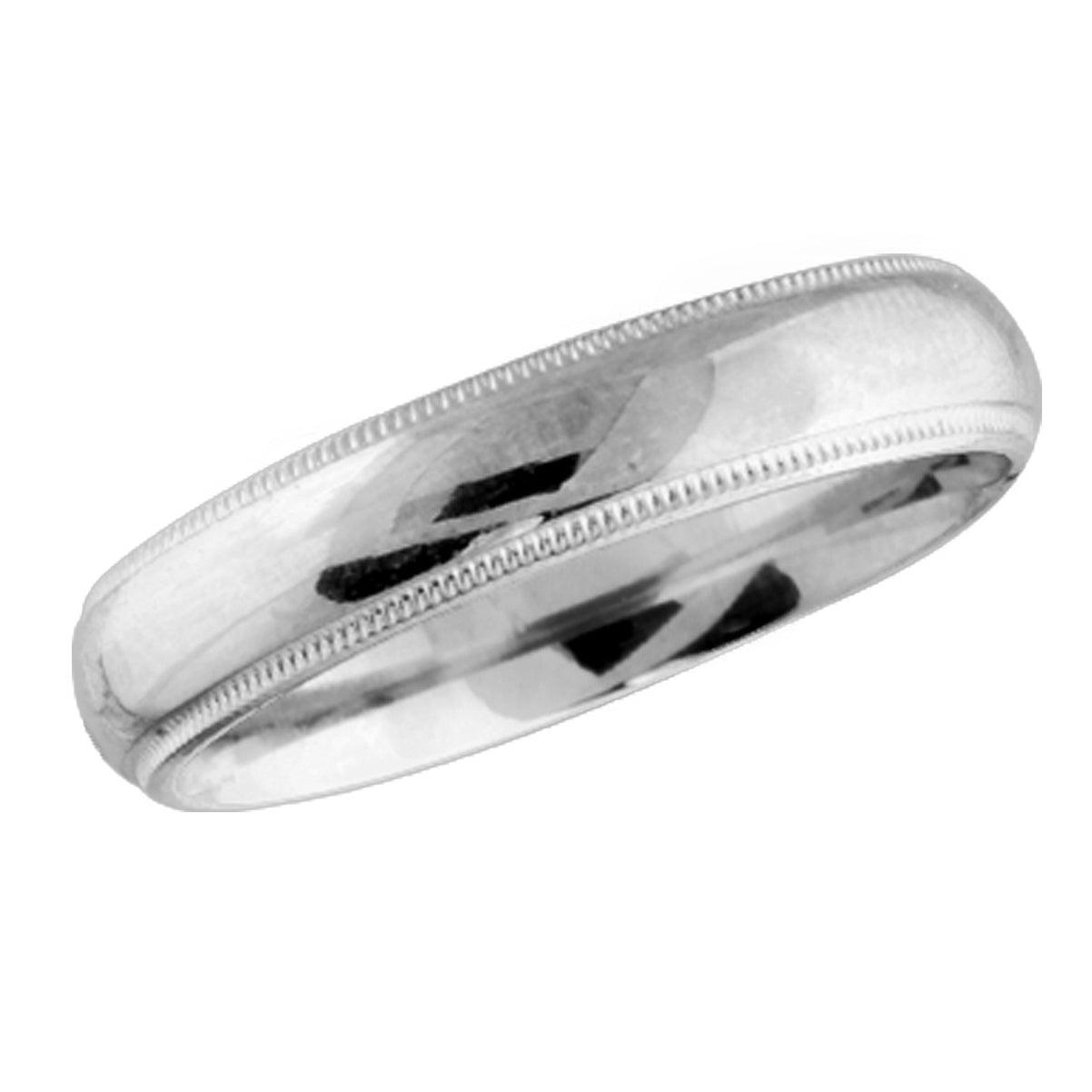 Milgrain Comfort Fit Wedding Ring in 14k Yellow Gold 4mm - Thenetjeweler