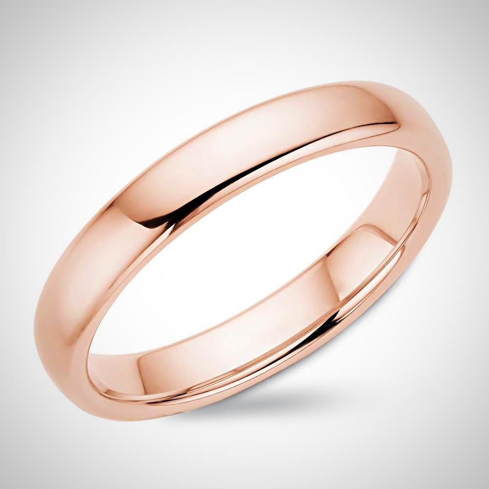 Traditional Men's Wedding Band 14K Pink Gold 4.0 mm - Thenetjeweler