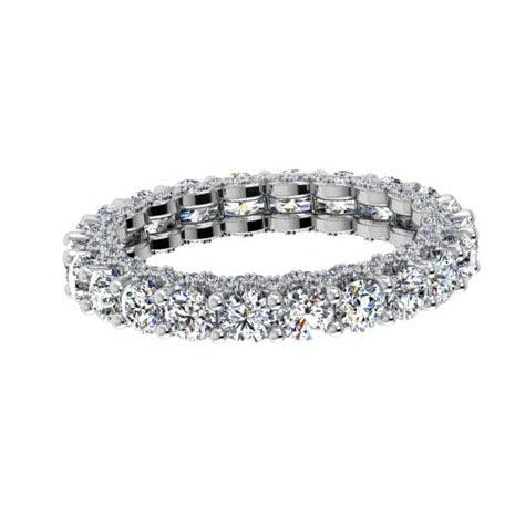 18k White Gold Diamond Eternity Band 2.75cts - Thenetjeweler