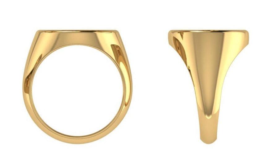 Men's Custom Logo Statement Ring 10K Yellow Gold - Thenetjeweler