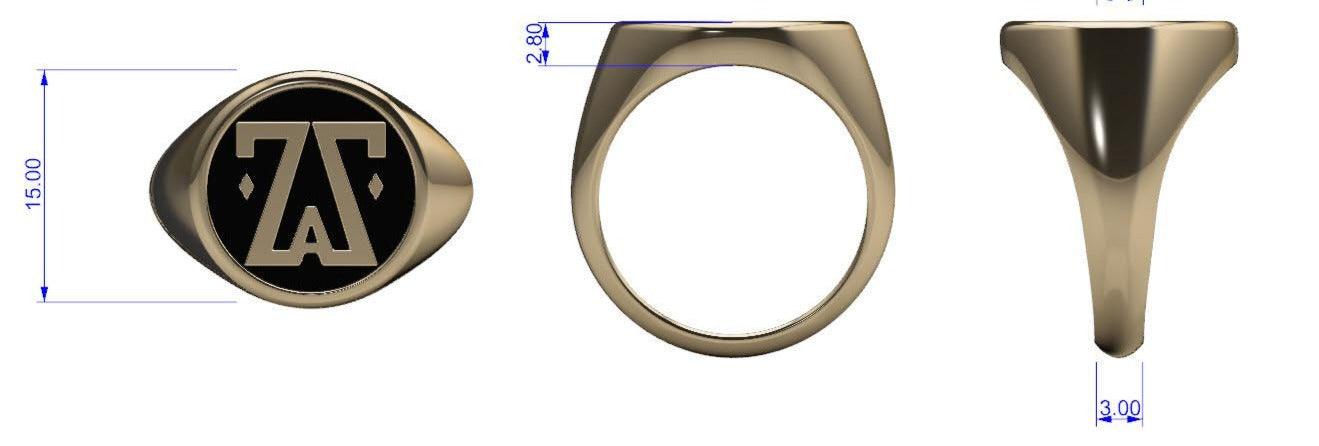 Men's Custom Logo Statement Ring 10K Yellow Gold - Thenetjeweler