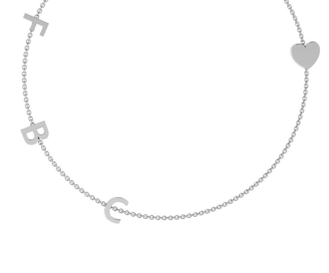 3 Initial Charm Necklace - Thenetjeweler