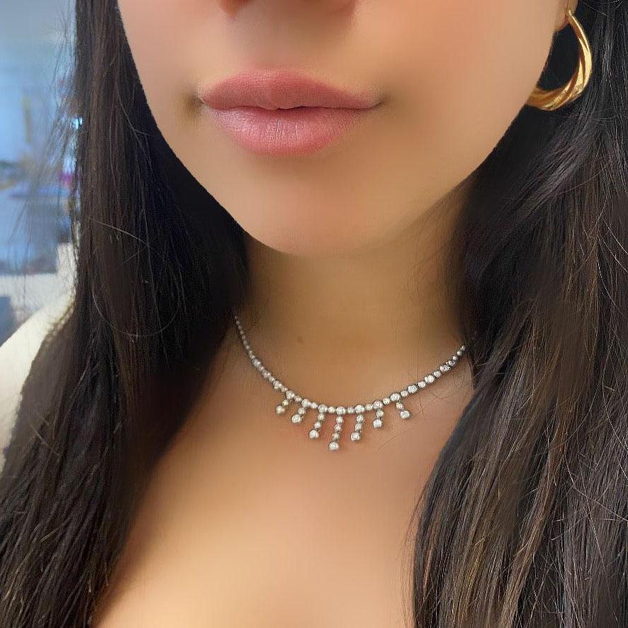 Tennis Diamond Drop Necklace - Thenetjeweler