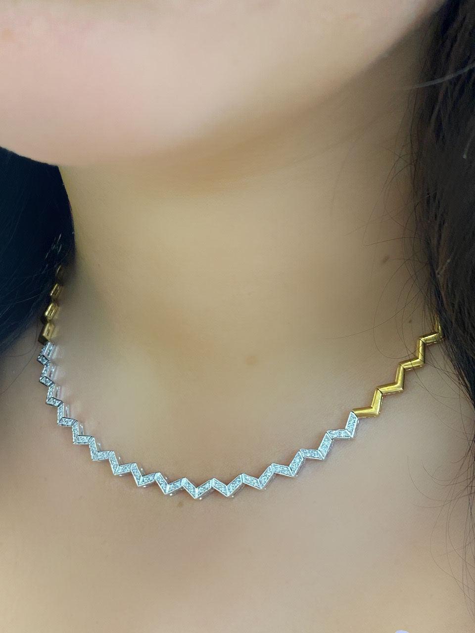 Diamond Two Tone Gold Necklace - Thenetjeweler