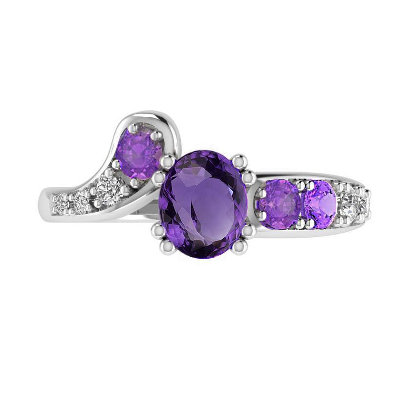 Birthstone Engagement Ring 18K Gold 0.30ct.wt Diamonds - Thenetjeweler