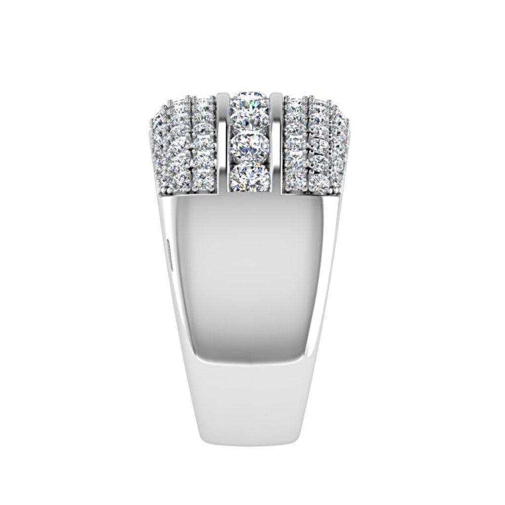 Multi Row Diamond Band Ring 18K Gold - Thenetjeweler