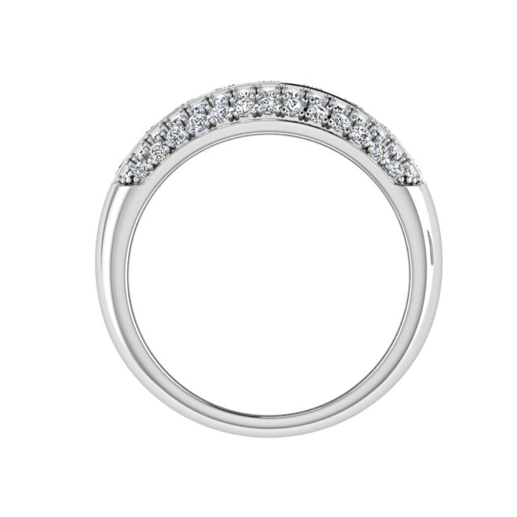 Multi Row Diamond Band Ring 18K Gold - Thenetjeweler