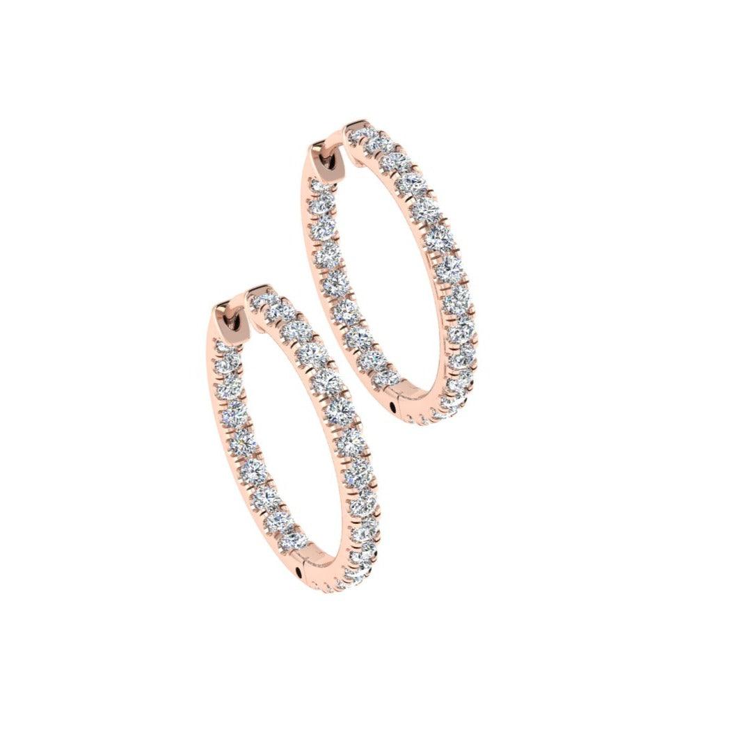 Inside out diamond hoop earrings - Thenetjeweler