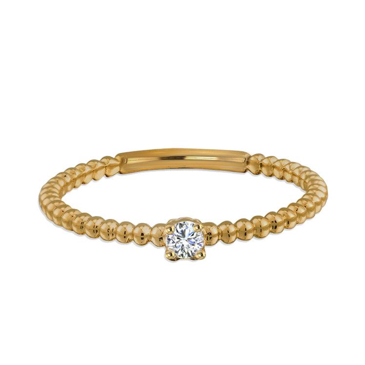 Diamond Beaded Ring 14k Gold - Thenetjeweler