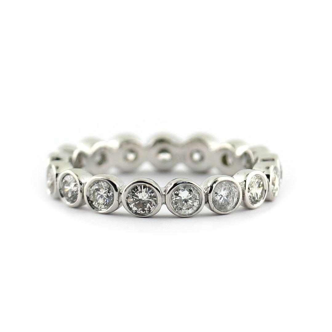 Bezel-Set Round Diamond Eternity Band - Thenetjeweler