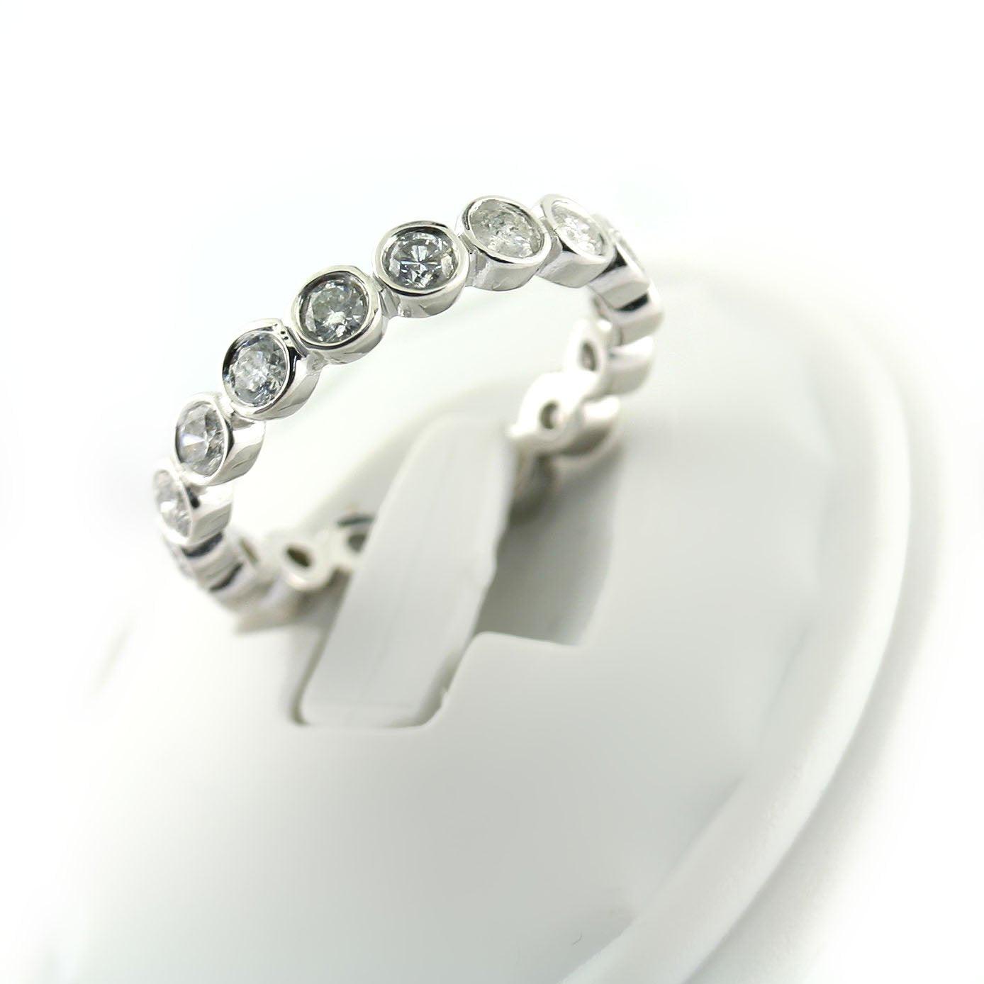 Bezel-Set Round Diamond Eternity Band - Thenetjeweler