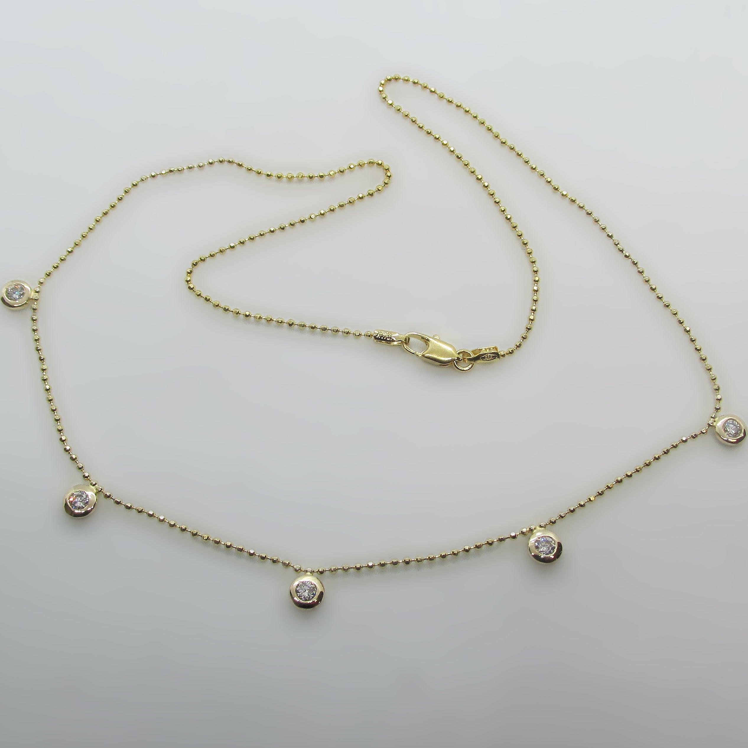 Bezel-Set Diamond Necklace - Thenetjeweler