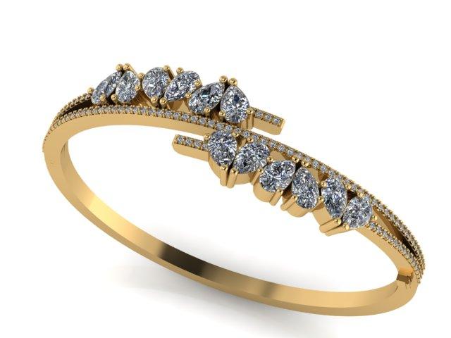 Pear Shaped Diamond Bangle Bracelet - Thenetjeweler