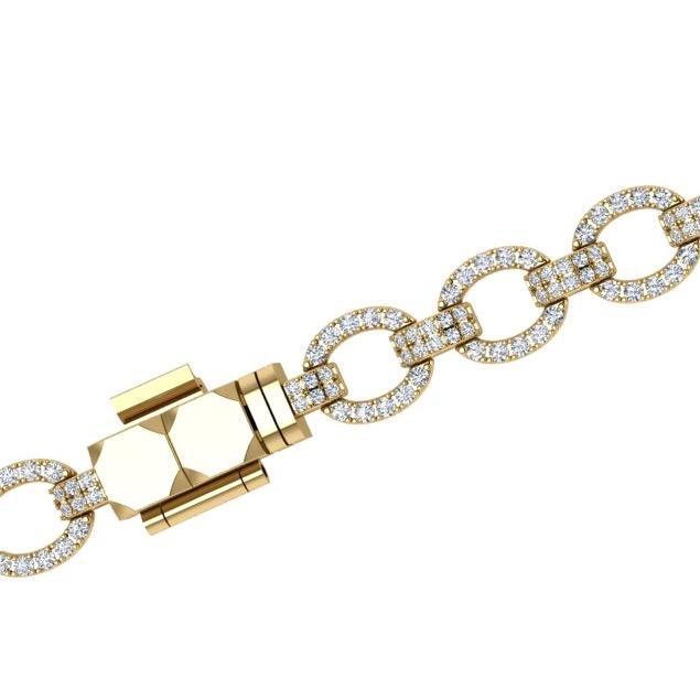 Diamond Link Bracelet 18K Gold (1.80 ct. tw) - Thenetjeweler