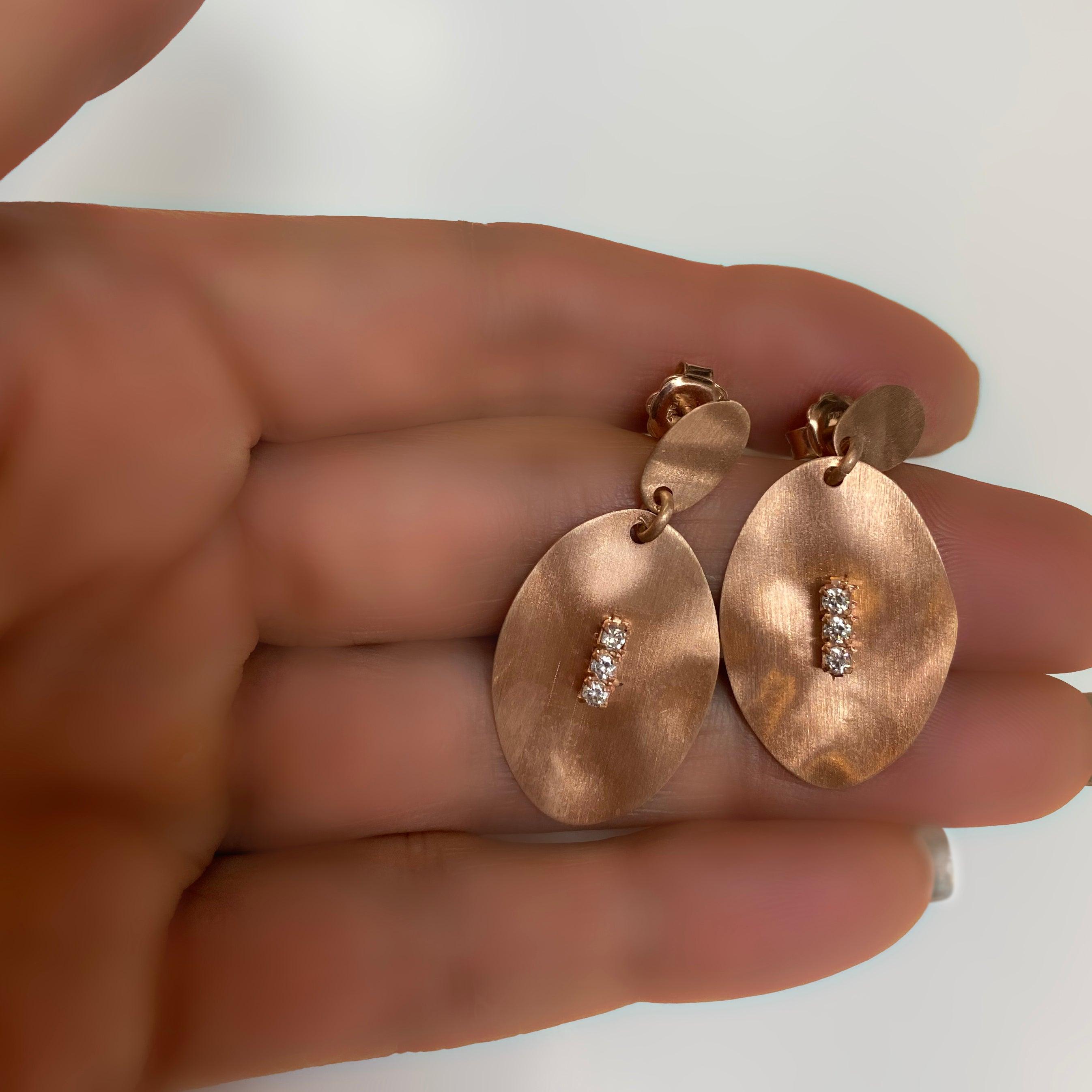 Italian Sterling Silver Drop Earrings Bronze Tone - Thenetjeweler