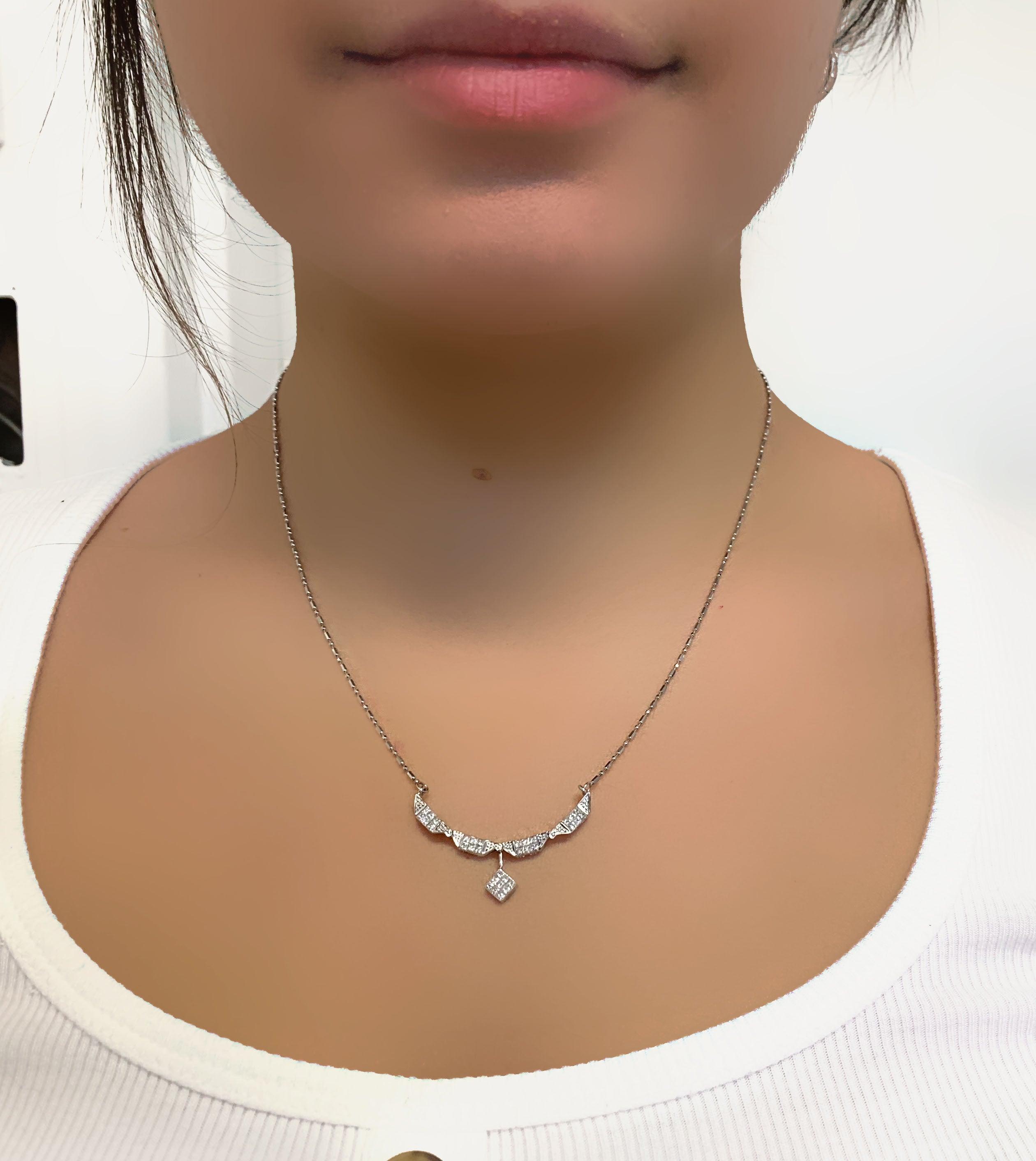 Convertible Pendant Necklace Magnetic 14k White Gold - Thenetjeweler