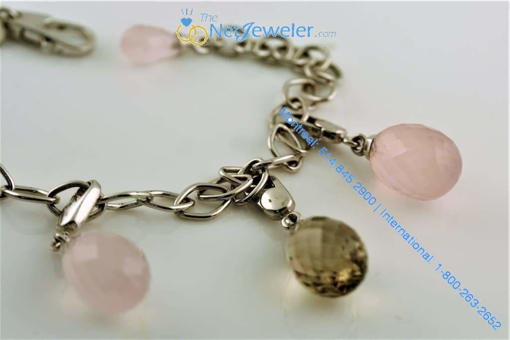 Dangle Briolette Gemstones Chain Bracelet Gold - Thenetjeweler