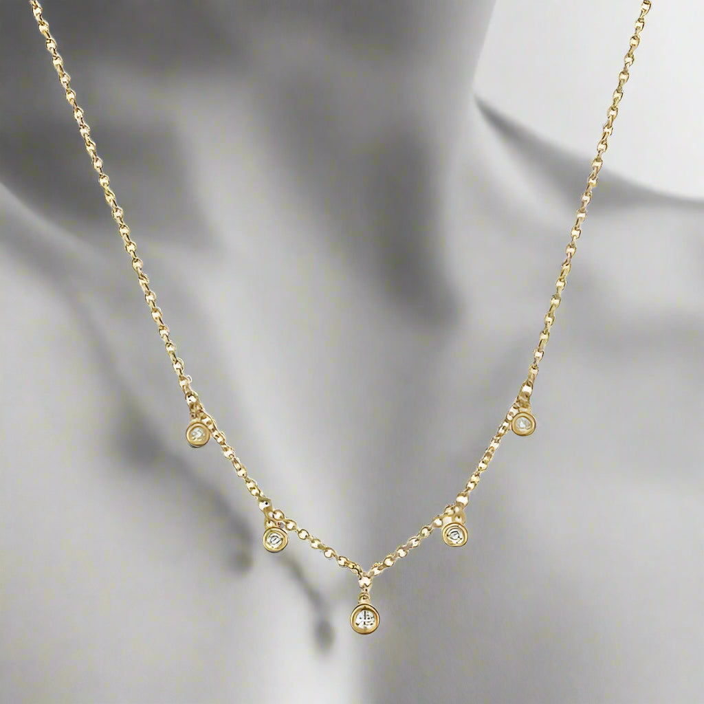 5 Dangling Diamonds Necklace - Thenetjeweler