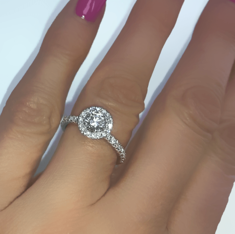 Round Halo Diamond Ring 1 carat t.w. - Thenetjeweler