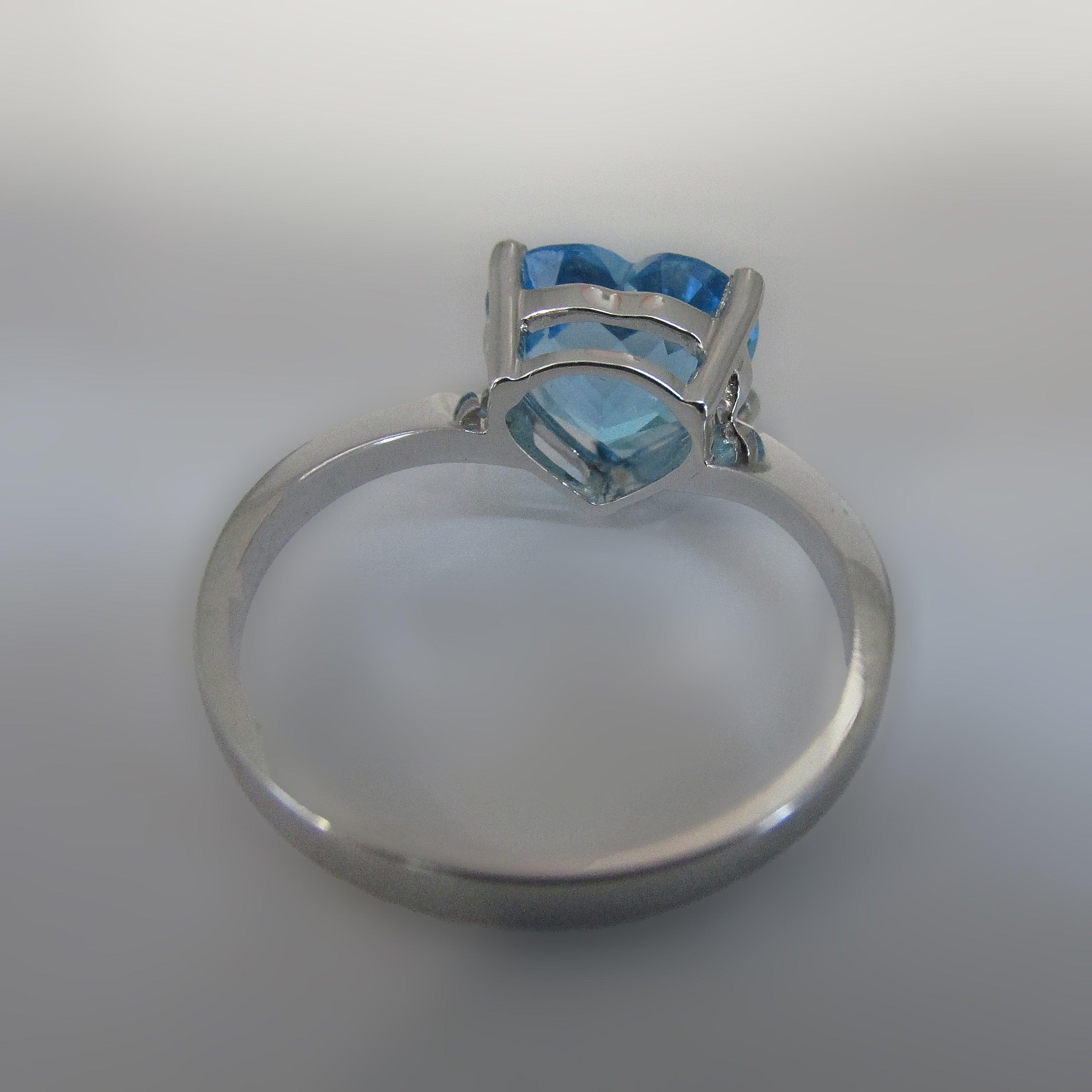 Heart Shaped Blue Topaz Ring - Thenetjeweler