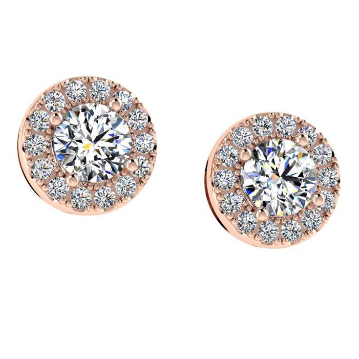 Diamond Halo Stud Earrings In 14k White Gold (0.47 carat TW) - Thenetjeweler