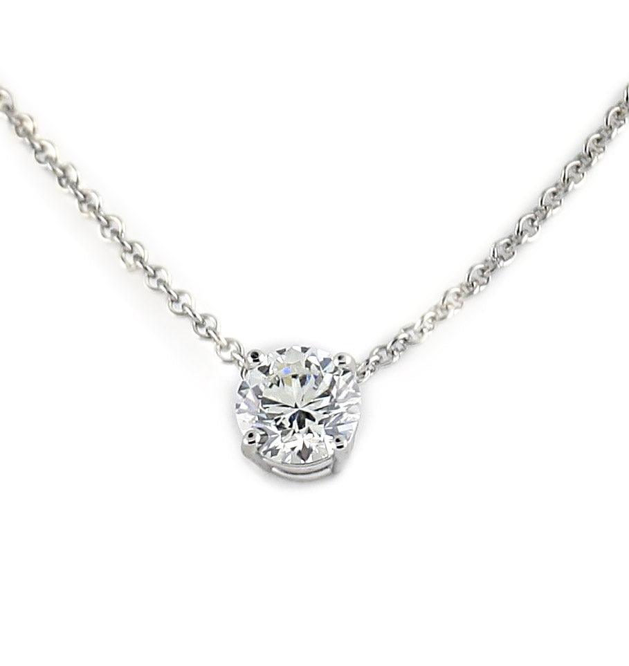 Round Diamond Solitaire Pendant Necklace - Thenetjeweler