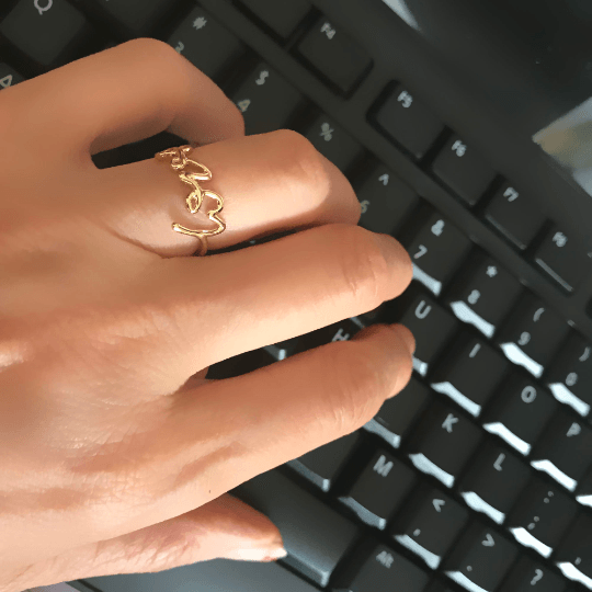 Love Design Ring 18K White Gold - Thenetjeweler
