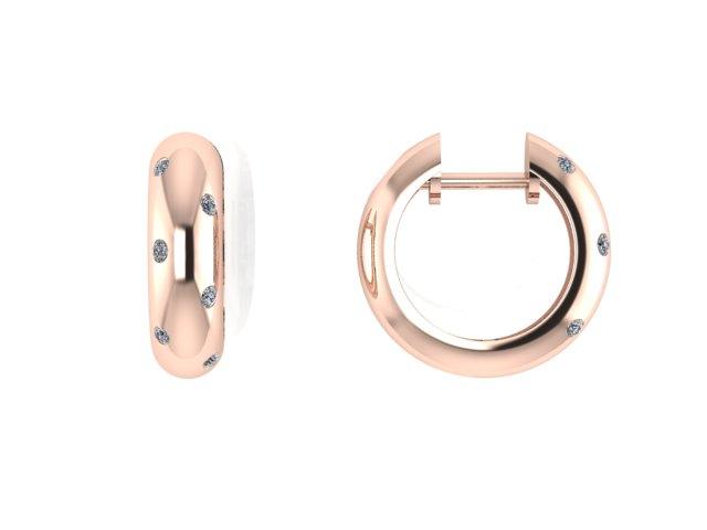 Diamond puffed hoop earrings - Thenetjeweler