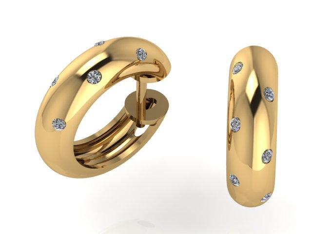 Diamond puffed hoop earrings - Thenetjeweler