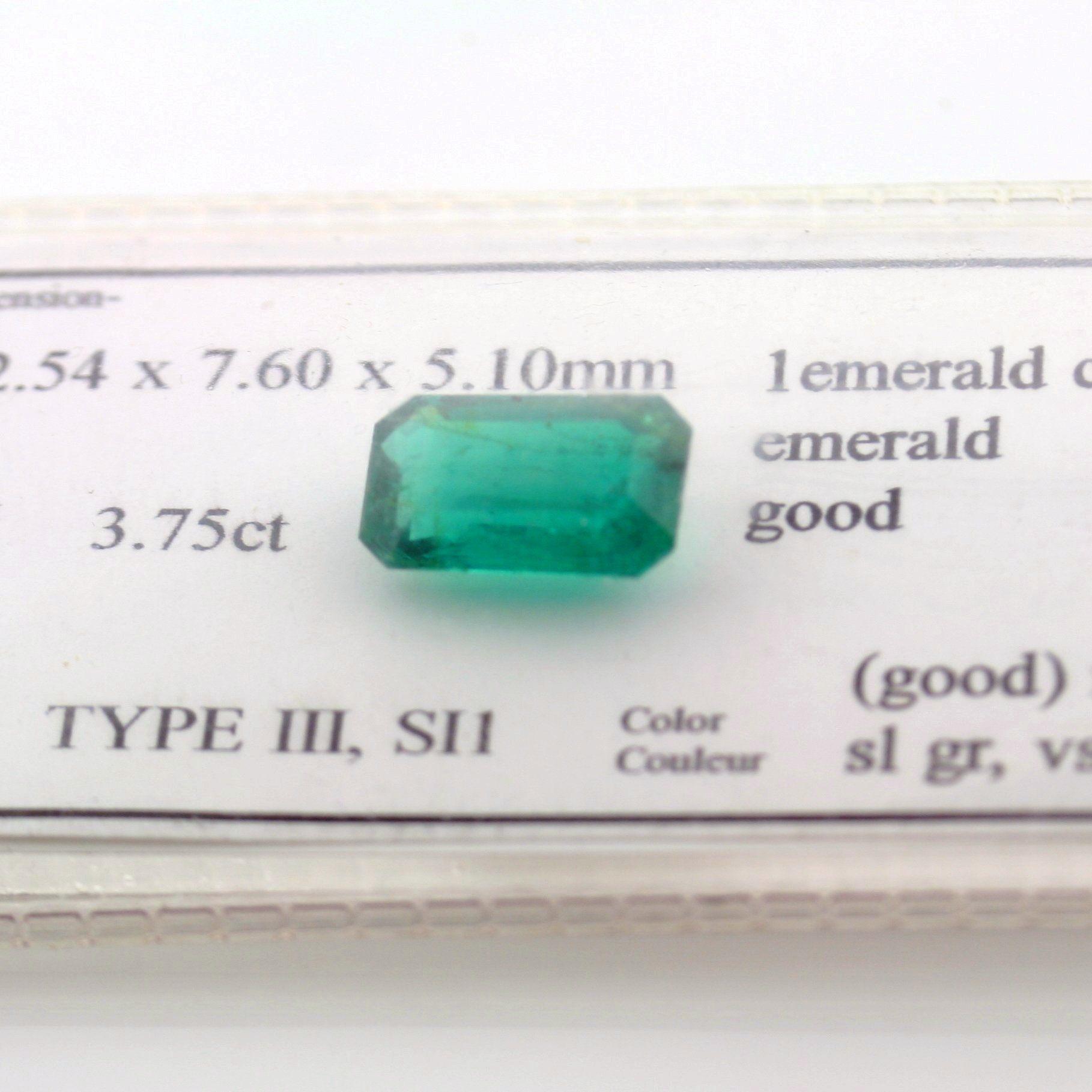3.75 carat Medium Green Emerald Loose Gemstone - Thenetjeweler