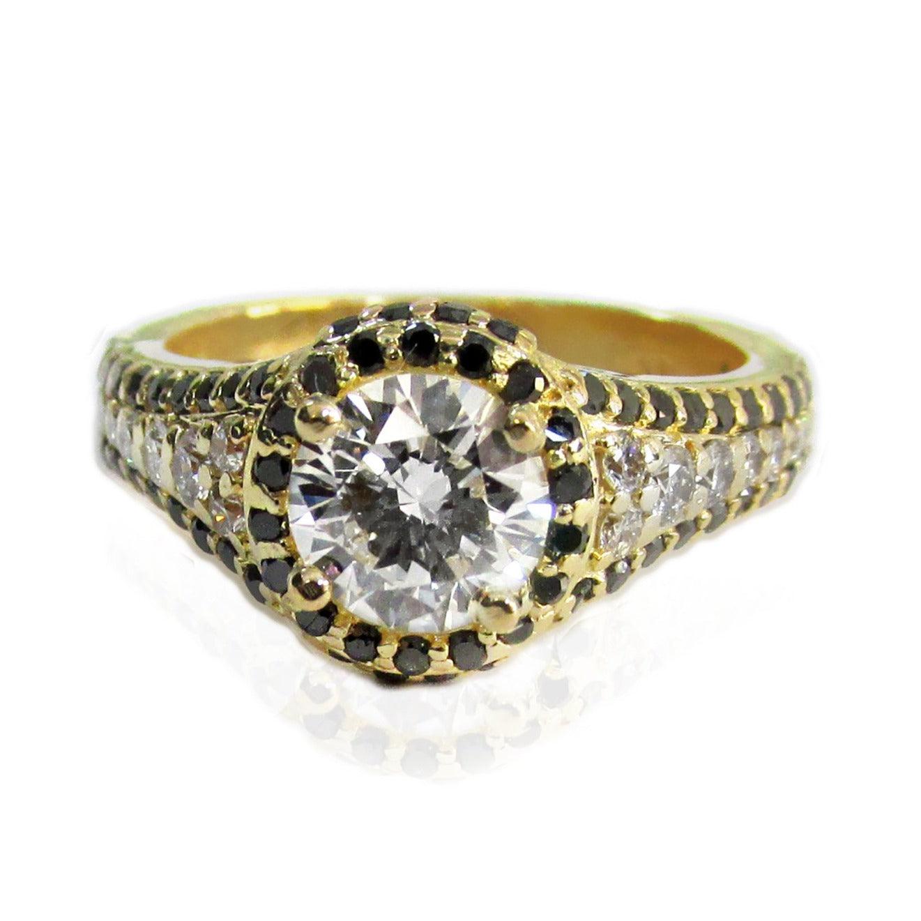 White and Black Diamond Ring - Thenetjeweler