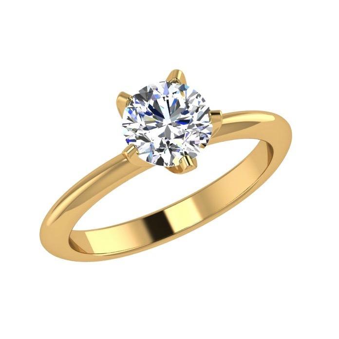 5 Prong Solitaire Diamond Engagement Ring 18K Gold - Thenetjeweler