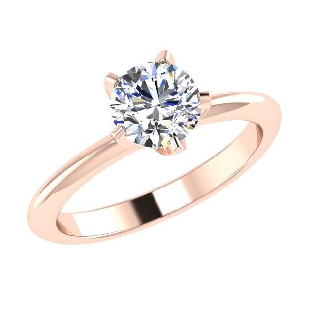 5 Prong Solitaire Diamond Engagement Ring 18K Gold - Thenetjeweler