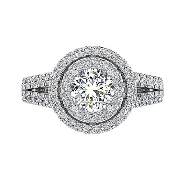 1 carat round halo engagement ring - Thenetjeweler