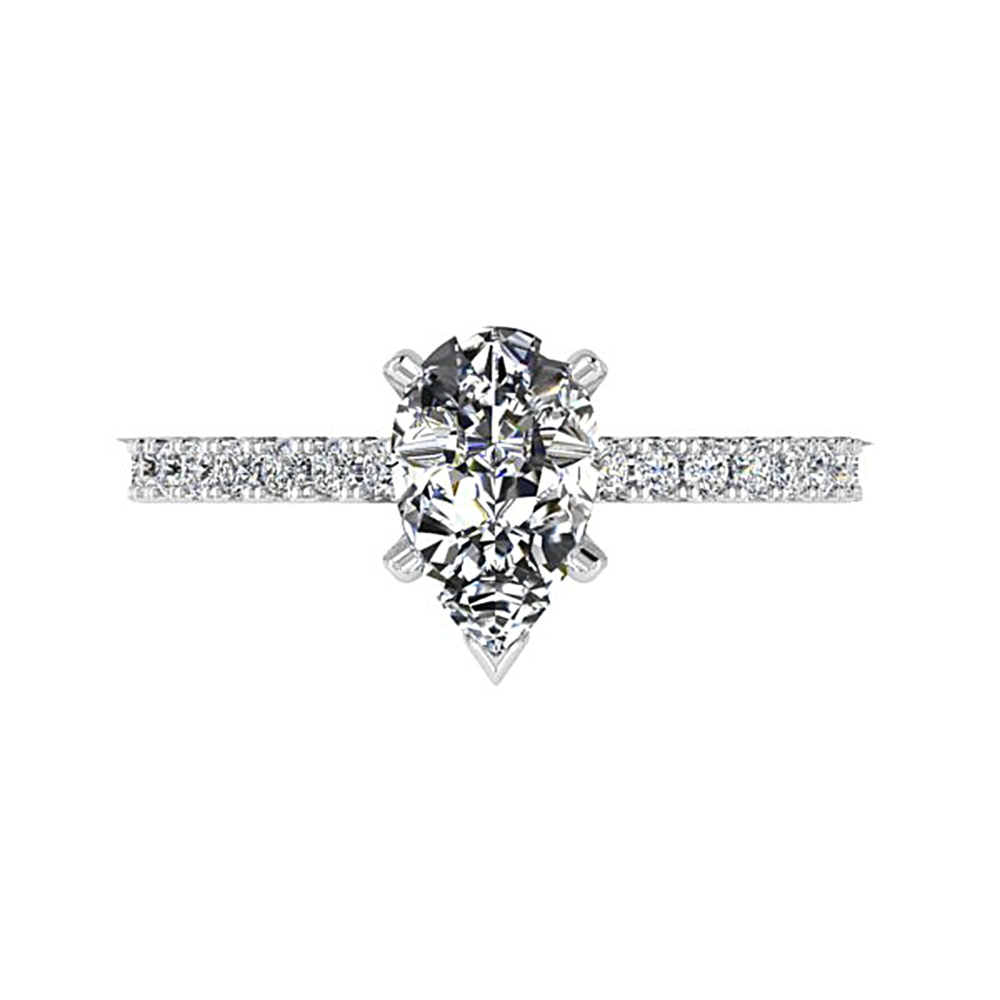 Pear Shaped Engagement Ring with Stones - Thenetjeweler