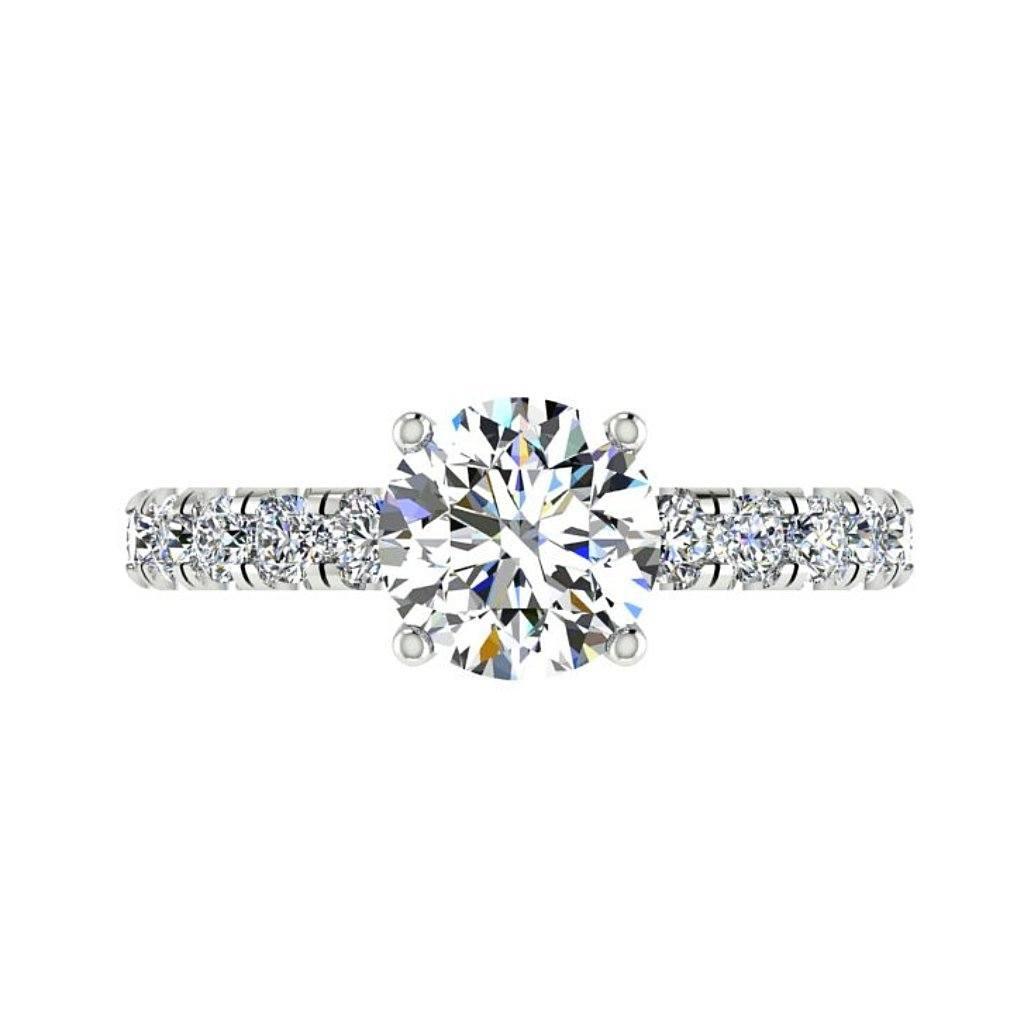 Diamond Side Stone Engagement Ring 18K Gold (1.15 ct. tw.) - Thenetjeweler