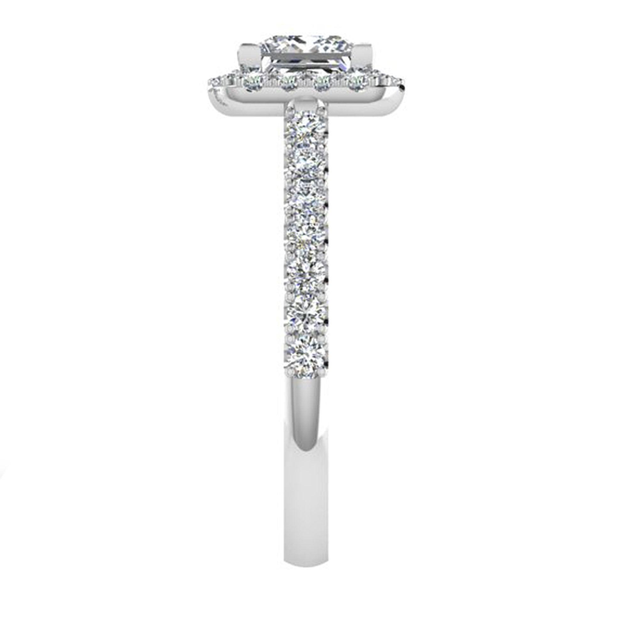 Large Princess cut halo diamond ring - Thenetjeweler