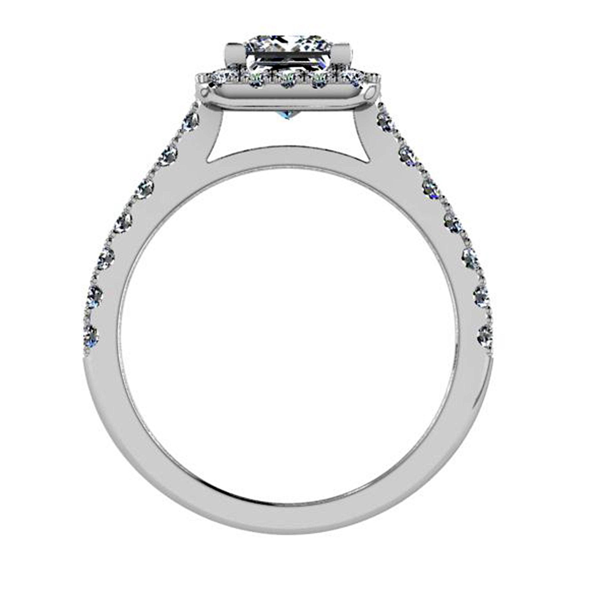 Large Princess cut halo diamond ring - Thenetjeweler