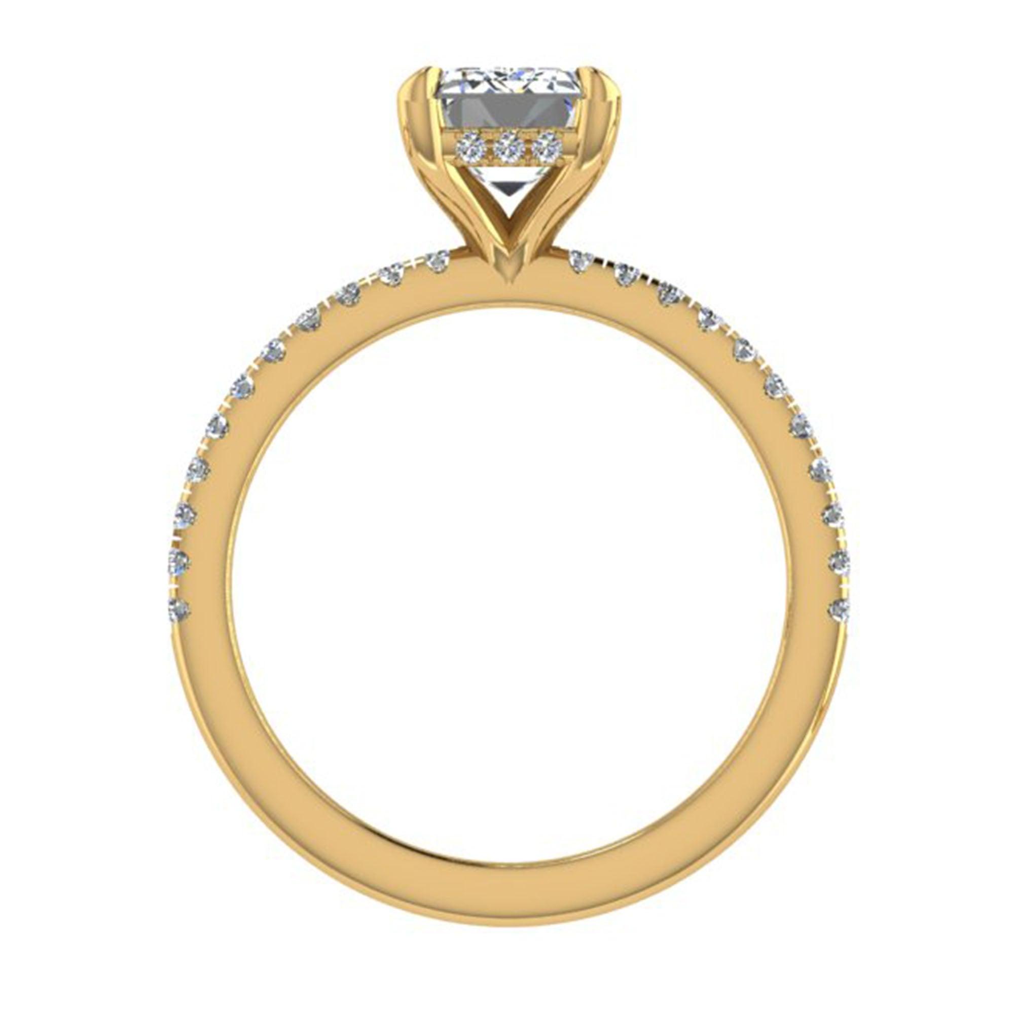 Emerald Cut Diamond Cathedral Engagement Ring - Thenetjeweler