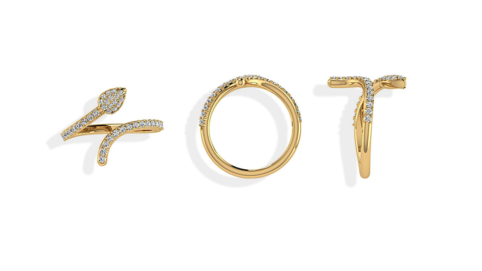 Diamond Snake Wrap Ring - Thenetjeweler