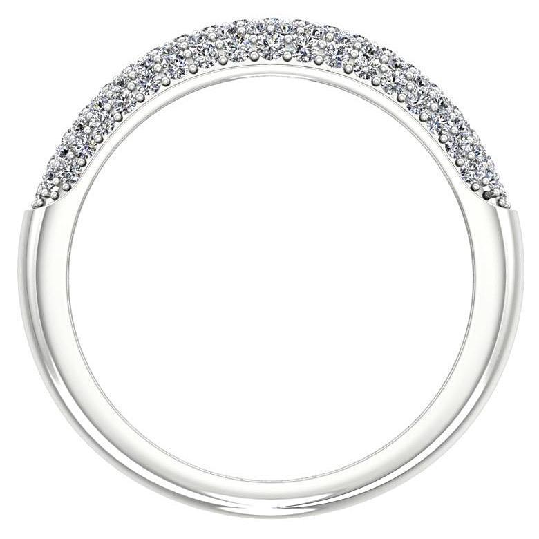 Five Row Diamond Semi Eternity Ring 14K White Gold - Thenetjeweler