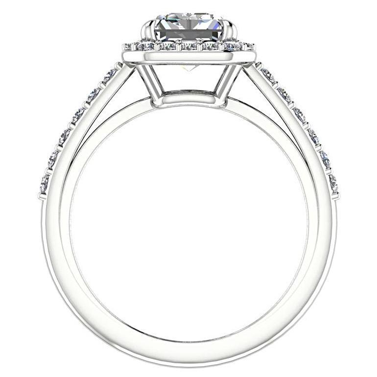 Emerald Halo Diamond Engagement Ring - Thenetjeweler