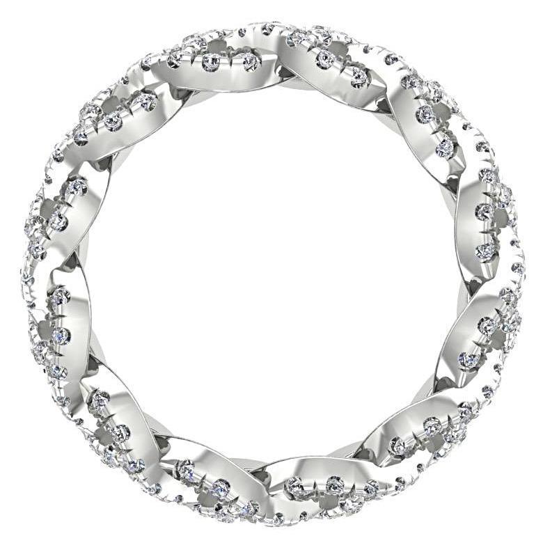 Diamond Twisted Band Ring Platinum - Thenetjeweler