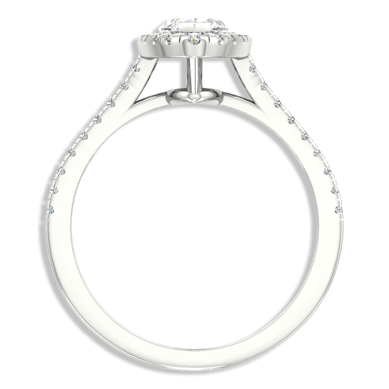 Marquise Cut Halo Diamond Engagement Ring 14K White Gold - Thenetjeweler