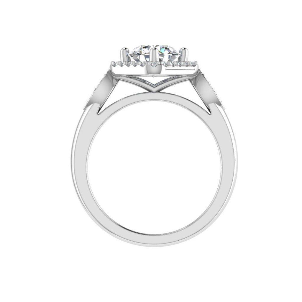 Diamond Halo Marquise Sides Engagement Ring - Thenetjeweler