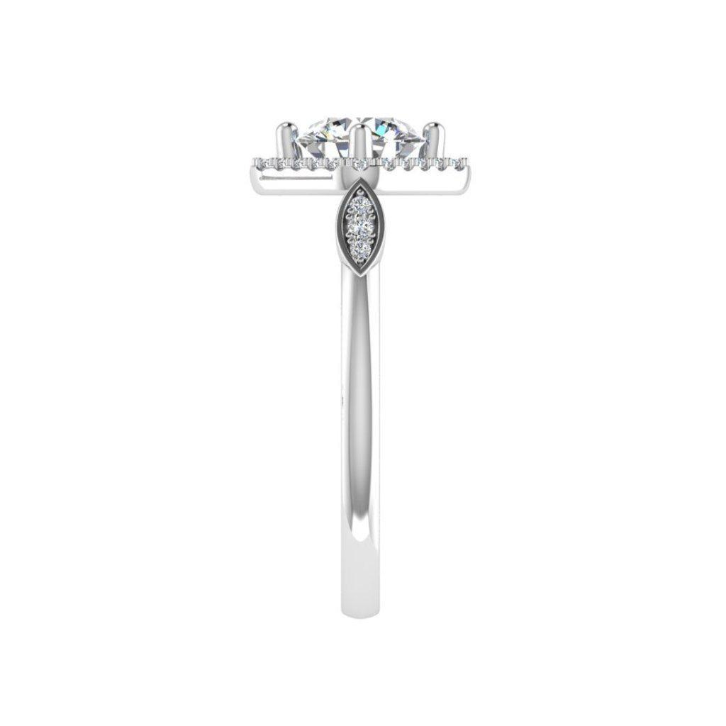 Diamond Halo Marquise Sides Engagement Ring - Thenetjeweler