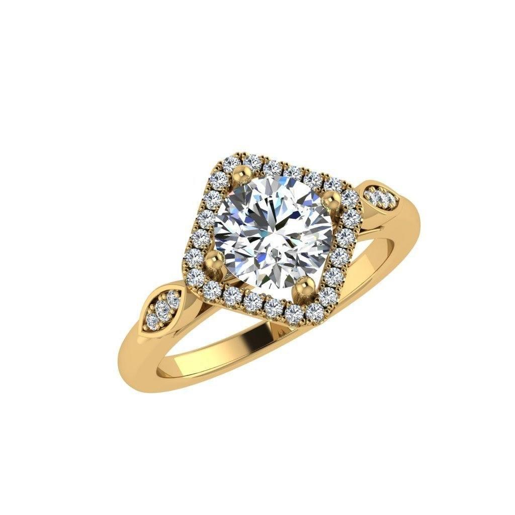 Diamond Halo Marquise Sides Engagement Ring - Thenetjeweler